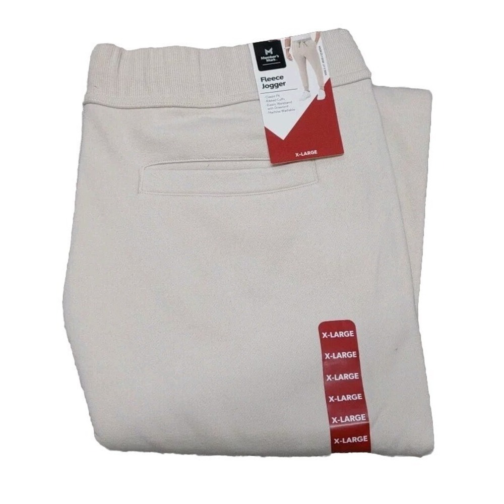 NWT Member's Mark Men's Fleece Jogger Almond XL